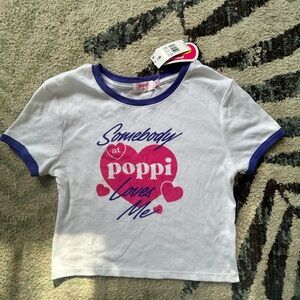 Target White and Pink Short Sleeve Tee with Heart Design